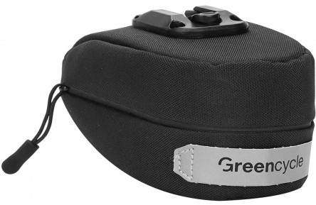Сумка підсідельна Green Cycle Clipo, зі світловідбивачем, на рейли, 14,2х8х6,4 см, чорний