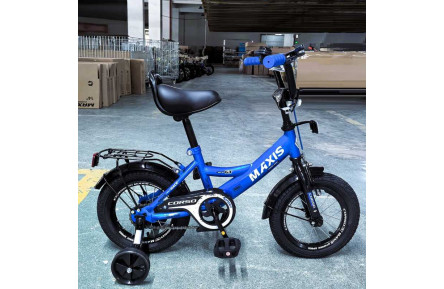 Велосипед 12" дюймів 2-х колісний "CORSO" MAXIS MX-62125 (1) ручне гальмо, дзвіночок, сидіння з ручкою, додаткові колеса, ЗІБРАНИЙ НА 75 у коробці