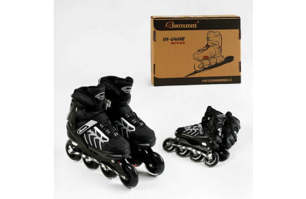 Ролики 81632-XL размер 42-44 цвет серый, колеса PU, d – 9 см, алюминиевая рама, подшипник ABEC-7