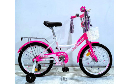 Велосипед 18" дюймів 2-х колісний "CORSO" MAXIS MX-46709 (1) ручне гальмо, дзвіночок, додаткові колеса, ЗІБРАНИЙ НА 75, в коробці