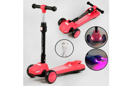 Самокат трехколесный LT-11746 Best Scooter с парогенератором складной руль, ЗВУК МАШИНЫ, ДЫМ, СВЕТ, пластмассовый, колеса PU 120х35мм