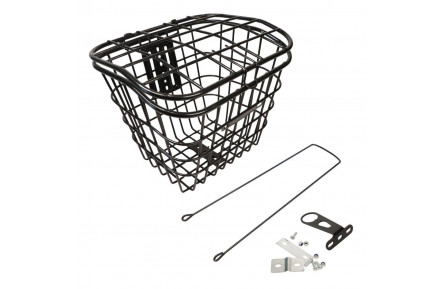 Кошик Сталь під болт і на рульову колонку 24-28" 340*270*260 мм зі стійкою 400L 25,4" CK-002B чорний з кришкою