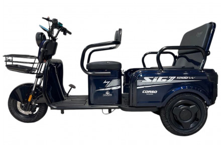 Електричний трицикл Corso SIG-7 SG-640290 (1000Вт, акумулятор графеновий 72В 23Аг) 10" синій