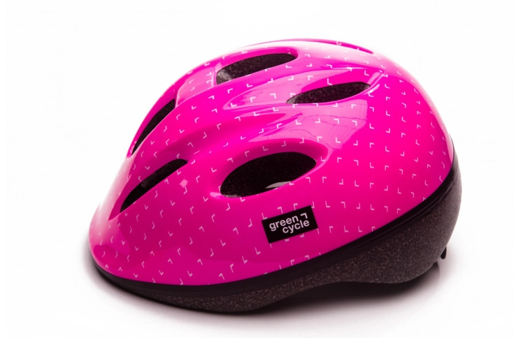 Шлем детский Green Cycle MIA размер 48-52см розово-белый лак