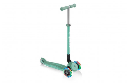 Самокат GLOBBER серии PRIMO FOLDABLE PLUS LIGHTS, мятный, колеса с подсветкой, 50кг, 3+