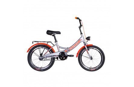 Подростковый велосипед Formula Smart 2021 20" 13" серый с оранжевым с фонариком