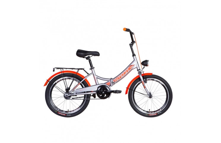 Подростковый велосипед Formula Smart 2021 20" 13" серый с оранжевым с фонариком