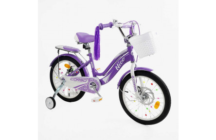 Велосипед 2-х колесный 18" "Corso Nice" NC-18100 сталь, доп.