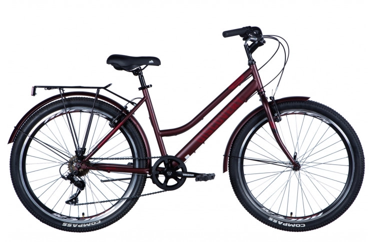 Велосипед ST 26" Discovery PRESTIGE WOMAN Vbr рама- " с багажником задн St с крылом St 2024 (червоний (м)) 