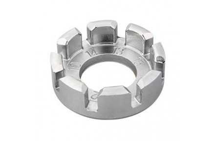 Спицний ключ SuperB у формі кільця з вирізами сріблястий сталевий