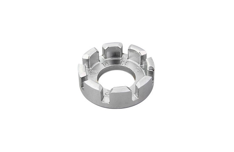 Спицний ключ SuperB у формі кільця з вирізами сріблястий сталевий