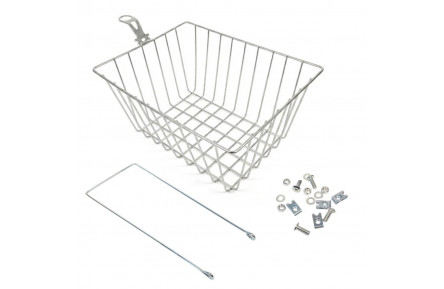 Кошик Сталь під болт і на рульову колонку 24-28" 370*290*185 мм зі стійкою 400L 25,4" CK-006S срiблястий