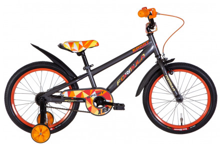 Велосипед ST 18" Formula SPORT рама - з крилом Pl 2022 (сірий з помаранчевим)