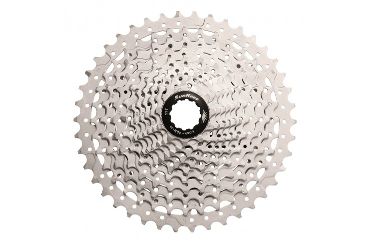 Касета 11-k 11-51T SUN RACE MS8 MTB, алюмінієвий павук, Metallic Silver