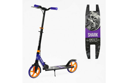 Самокат двухколесный "Best Scooter" SH-10042 "SHARK", с ручным тормозом, PU колеса 20 см