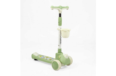 Самокат триколісний "Skyper" FS-026/64 (6) колеса PU 125х40мм зі світлом, музика та підсвічування платформи, кермо складне, кошик, в коробці