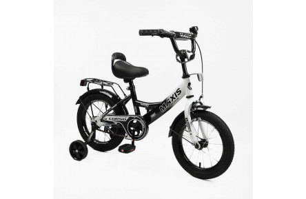 Велосипед 14" дюймів 2-х колісний "CORSO" MAXIS MX-80365 (1) ручне гальмо, дзвіночок, сидіння з ручкою, додаткові колеса, ЗІБРАНИЙ НА 75, в коробці