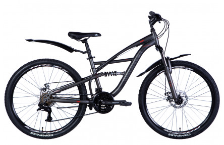 Велосипед Discovery TRON DD 2024 26" 15" сріблясто-чорний (матовий)