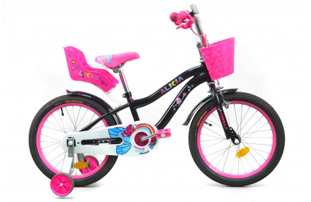Детский велосипед Formula Alicia 18" 23 см чёрно-розовый