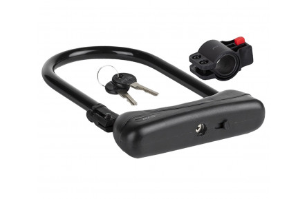 Замок KLS Alert Plus, скоба U-Lock 12x165x245 мм, чёрний