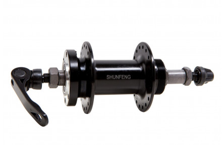 Втулка задняя Al DD трещотка 36H 14G ED ось - 10мм 135 пром. подшипные. SHUNFENG SF-A210R с QR