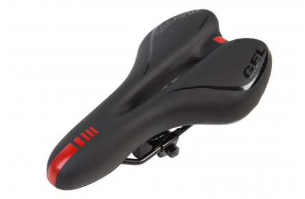 Сідло МТВ з відвіром 280*160 YF-1034 (чорно-червоний)