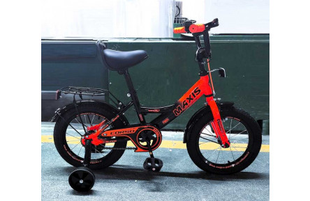 Велосипед 14" дюймів 2-х колісний "CORSO" MAXIS MX-15244 (1) ручне гальмо, дзвіночок, сидіння з ручкою, додаткові колеса, ЗІБРАНИЙ НА 75, в коробці