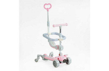 Самокат 5в1 "Skyper" J-36225 колеса PU 125х40мм зі світлом, музика та підсвічування платформи, з ДОП. КОЛЕСАМИ, захисний бампер