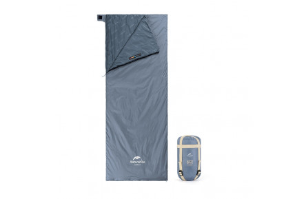 Спальник надлегкий Naturehike Ultralight LW180 NH21MSD09 лівий, (15°C), p-p XL, сіро-синій