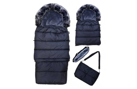 Конверт-трансформер на меху "Arctic" 2в1 206987 цвет черный, в сумке