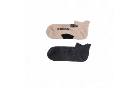 Носки низкие Naturehike NH21FS014, 2 пары (бежевые, черные), размер L
