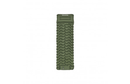 Матрац надувний одинарний Naturehike CNK2550WS019, 65 мм, із вбудованою помпою, зелений