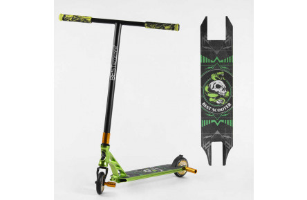 Самокат трюковий 85784 Best Scooter HIC-система, ПЕГИ, алюміній, АНОДОВАНЕ ФАРБУВАННЯ, колеса PU, d = 110мм, кермо - 60 см