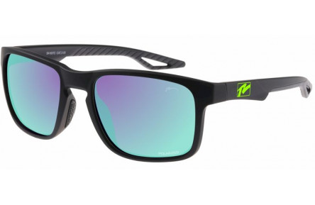 Окуляри Relax Baltra чорні прогумовані, лінза smoke (Polarized TAC 1,1 mm), green revo, кат. 3