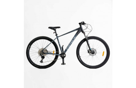Велосипед Corso APEX PX-11755 29" 19" сірий, обладнання Shimano Deore 12 швидкостей, вилка Santour повітряна