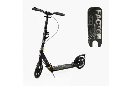Самокат алюмінієвий Best Scooter BS-79116 (4) "Factor", ручне дискове гальмо, діаметр PU коліс - 200мм, 2 амортизатори, підсклянник, в коробці