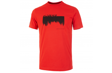 Футболка Ghost MTN Casual Line Woods, M, красно-черная