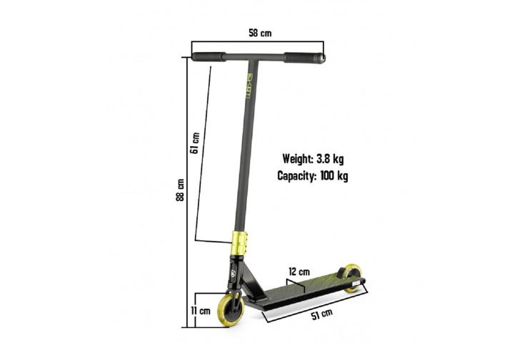 Самокат трюковый Hipe H5 Black/lime