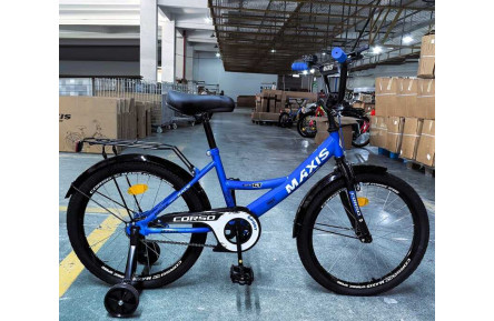 Велосипед 20" дюймів 2-х колісний "CORSO" MAXIS MX-90701 (1) ручне гальмо, дзвіночок, додаткові колеса, ЗІБРАНИЙ НА 75, в коробці