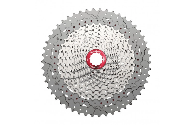 Касета інд. 12-k 11-51T SUN RACE MZ800 MTB алюмінієвий павук, Metallic Silver