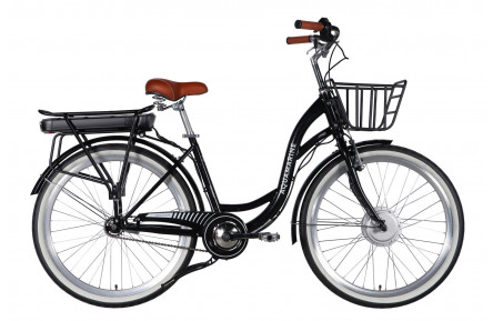 Велосипед з електроприводом 26" ST Dorozhnik eAQUAMARINE BH рама-17" 36B 13А*г 500Вт чорний з кошиком 2026