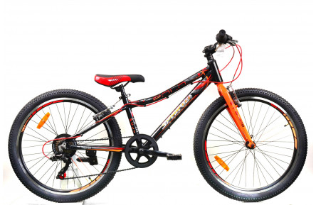 Підлітковий велосипед 24" Sparto Polo V-br 12", чорно-червоно-помаранчевий