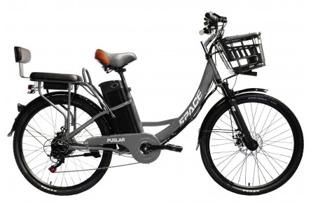 Велосипед з електроприводом 26" ST SPACE PULSAR DD FR рама-15,5" 48B 20А*г 500Вт сірий YS 7674 2026