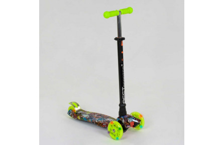 Самокат А 25470 /779-1325 MAXI "Best Scooter" пластмасовий, 4 колеса PU, СВІТЛО, трубка керма алюмінієва, d = 12 см