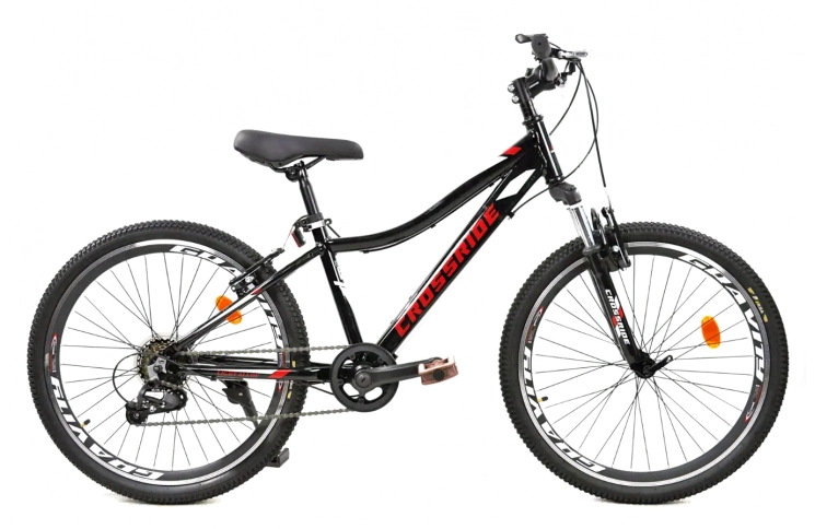 Підлітковий велосипед 24" Crossride Cross AL Disc, 13", чорно-червоний