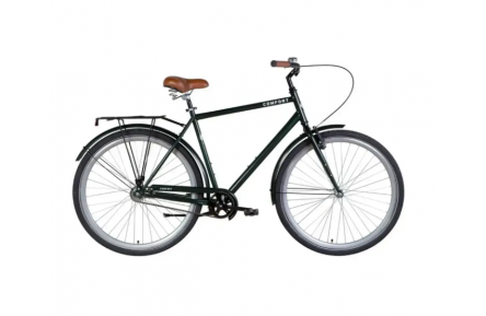 Велосипед 28 Dorozhnik COMFORT MALE Velosteel frame-22 темно-зелений з багажником задн St з крылом St 2024