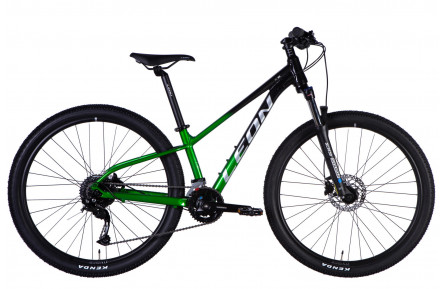 Велосипед AL 27,5" Leon XC 80 HDD рама-13" черный с зеленым 2025