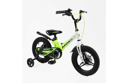 Велосипед 14" дюймів 2-х колісний Corso «Monti» MT-14326 (1) МАГНІЄВА РАМА, ЛИТІ ДИСКИ, ДИСКОВІ ГАЛЬМА, зібран на 75