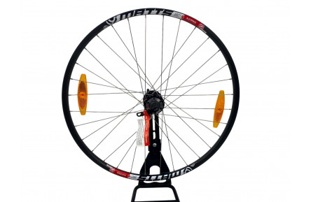 Колесо переднее 26, обод AlexRims MATTS 559x17 AV, втулка Merida, дисковый тормоз(6 болтов) Под эксцентрик 32 спицы (нержавейка) Серые