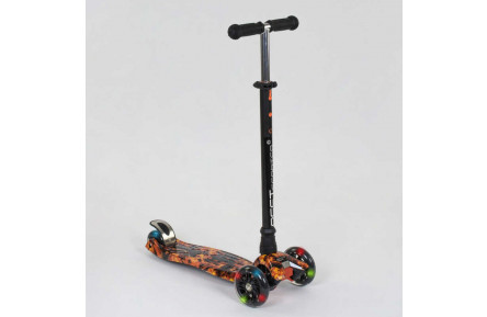 Самокат А 24661/779-1310 MAXI "Best Scooter" пластмассовый, 4 колеса PU, СВЕТ, трубка руля алюминиевая, d=12см